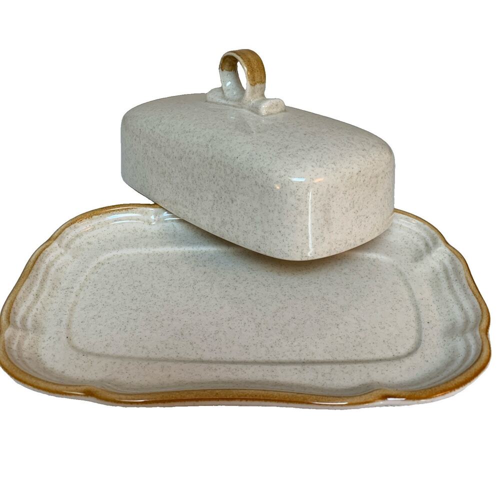 Mikasa~ Garden Club Butter Dish Stoneware~EC 400 /EB 800 - Picture 3 of 4